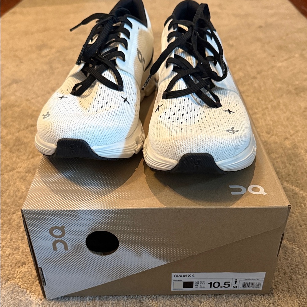 On Running Cloud X 4 Athletic Shoes - White and Black